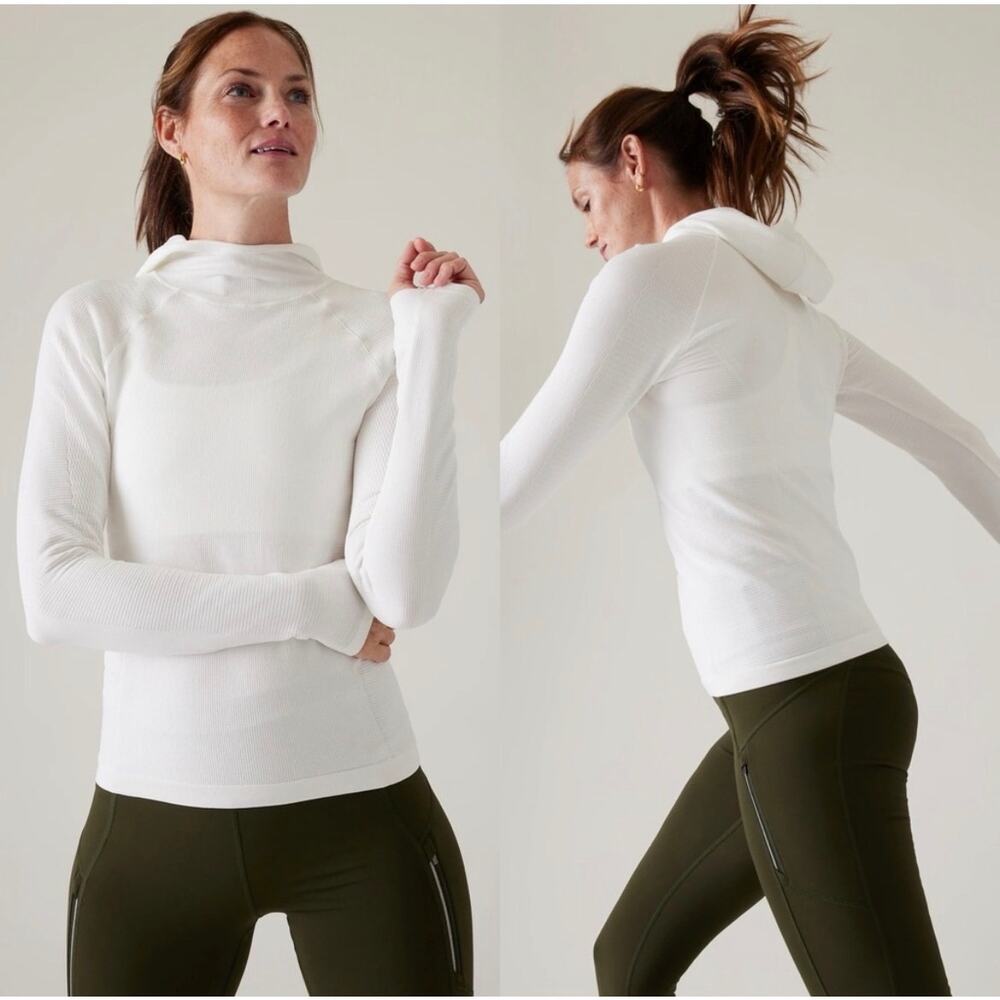 ATHLETA | Flurry Scuba Hoodie Long Sleeve White Sz Small